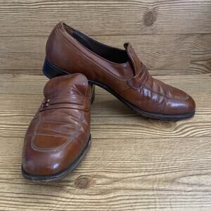 The Florsheim Shoe Men's Loafers Size 10.5 B Brown Leather Slip On Shoes